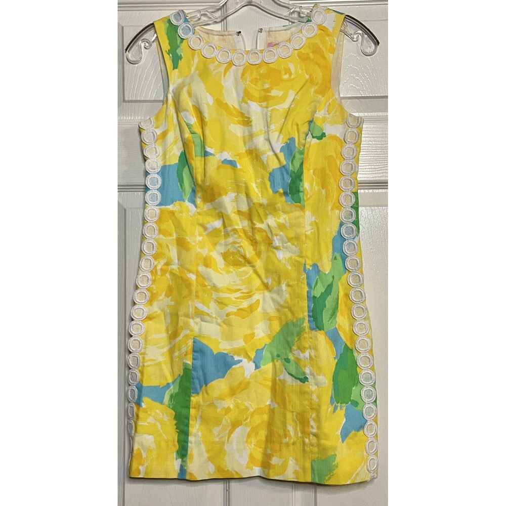 Lilly Pulitzer Mila Shift Dress Size 2 Yellow First Impressions - Picture 1 of 3